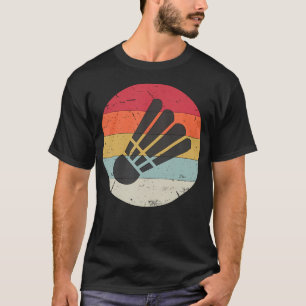 Retro Shuttlecock Vintage Badminton Speler Coach S T-shirt