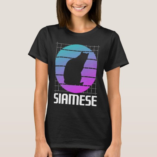 Retro Siamese Cat T-shirt (Voorkant)