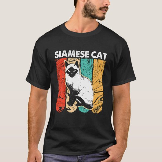Retro Siamese Cat T-shirt (Voorkant)