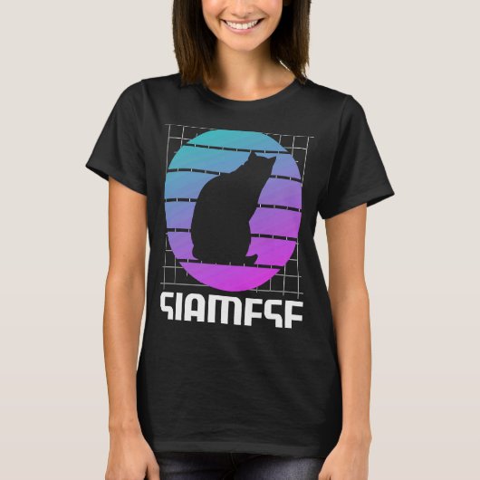 Retro Siamese Cat T-shirt (Voorkant)