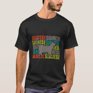 Retro Siamese Kat Kattenbezitter Felien Dier T-shirt