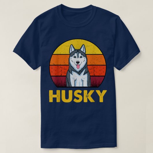 Retro  Siberian Husky T-shirt (Design voorkant)