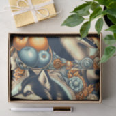 Retro Siberische Husky Illustratie Tissuepapier (Geschenk)