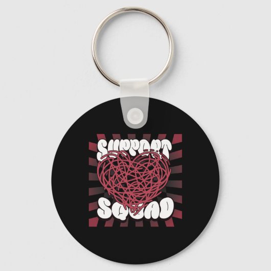Retro Sickle Cell Streetstyle Support Squad Burgun Sleutelhanger (Voorkant)