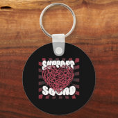 Retro Sickle Cell Streetstyle Support Squad Burgun Sleutelhanger (Voorkant)