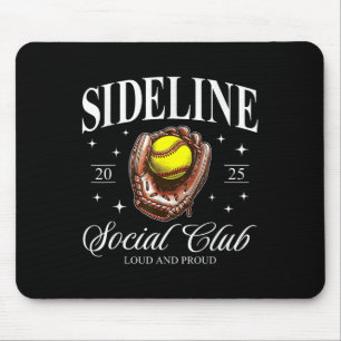 Retro Sideline Softball 2025 Luid en trots Softba Muismat