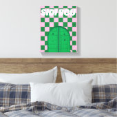 Retro Sidi Bou Said Canvasprint met structuurlaag Canvas Afdruk (Insitu (Slaapkamer))