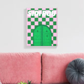 Retro Sidi Bou Said Stretched Canvas Print (Insitu (Woonkamer))