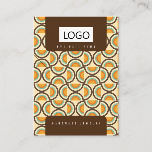 Retro sieraden oorbellen Ketting Display Kaart Visitekaartje (Voorkant)