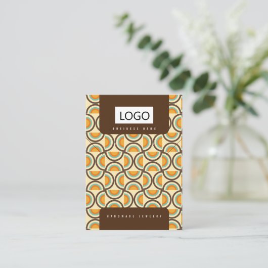 Retro sieraden oorbellen Ketting Display Kaart Visitekaartje (Staand voorkant)