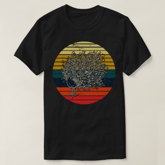Retro siervogel Peacock T-shirt (Design voorkant)