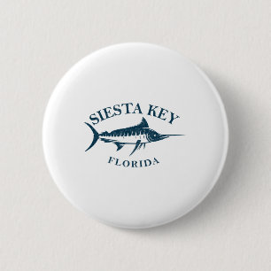 Retro Siesta Key Florida Vintage Vissend varen Ronde Button 5,7 Cm