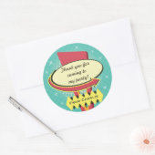 Retro Sign Party Dank u Ronde Sticker (Envelop)