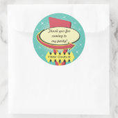 Retro Sign Party Dank u Ronde Sticker (Tas)