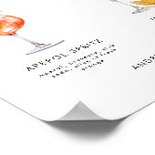 Retro Signature Drinken Cocktails Trouwbord Poster (Hoek)