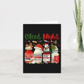 Retro Silent Night Xmas Nurse Christmas Doctor Er Kaart (Voorkant)