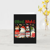 Retro Silent Night Xmas Nurse Christmas Doctor Er  Kaart (Gele Bloem)