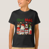 Retro Silent Night Xmas Nurse Christmas Doctor Er  T-shirt (Voorkant)