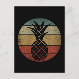 Retro Silhouet Ananas  Briefkaart