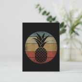Retro Silhouet Ananas Briefkaart (Staand voorkant)