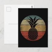 Retro Silhouet Ananas Briefkaart (Voorkant / Achterkant)