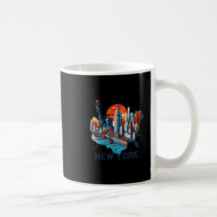 Retro Silhouet New Yorkse Skyline Koffiemok