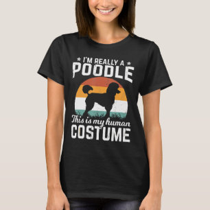 Retro  Silhouet Poodle Halloween Kostuum T-shirt