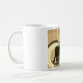 Retro Silhouet van Mensen met Abstracte Cirkels Koffiemok (Links)