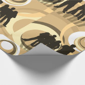 Retro Silhouette Mensen met Abstracte Cirkels Cadeaupapier