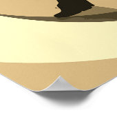 Retro Silhouette Mensen met Abstracte Cirkels Poster (Hoek)