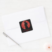 Retro Silhouette Samurai - Samurai Mind Quote Vierkante Sticker (Envelop)
