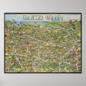 Retro Silicone Valley Map Poster (Voorkant)