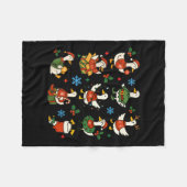 Retro Silly Goose Santa Christmas Cute Merry Goose Fleece Deken (Voorkant (Horizontaal))
