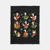 Retro Silly Goose Santa Christmas Cute Merry Goose Fleece Deken (Voorkant)