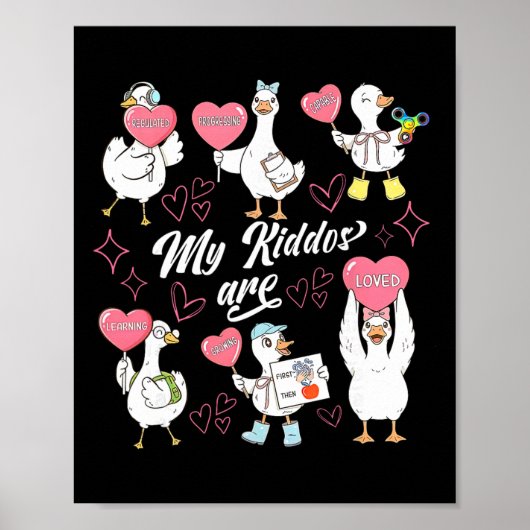 Retro Silly Goose Valentijnsdag A Toegepaste Gedra Poster (Voorkant)