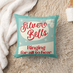 Retro Silver Bells Kerstmis Kussen