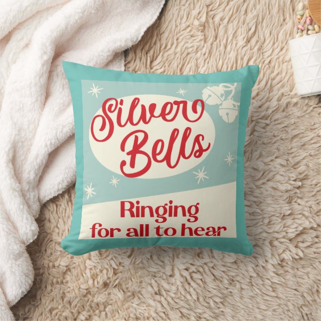 Retro  Silver Bells Kerstmis Kussen (Deken)