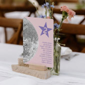 Retro Silver Disco Wedding Table Seating Card Save The Date