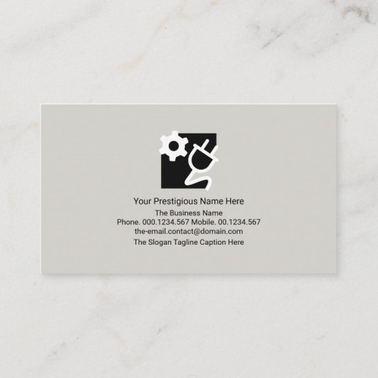 Retro Silver Electronic Circuit Layers Electricia Visitekaartje (Achterkant)