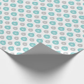 Retro Silver en Aqua ornamenten Verpakkingspapier Cadeaupapier (Hoek)