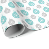 Retro Silver en Aqua ornamenten Verpakkingspapier Cadeaupapier (Rol Hoek)