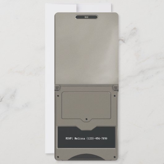 Retro Silver Handheld Gaming Birthday Invitation Kaart (Achterkant)