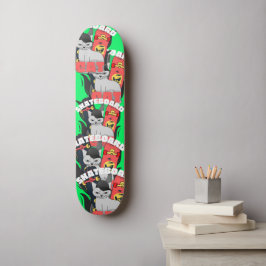 retro simpele skateboardkat persoonlijk skateboard