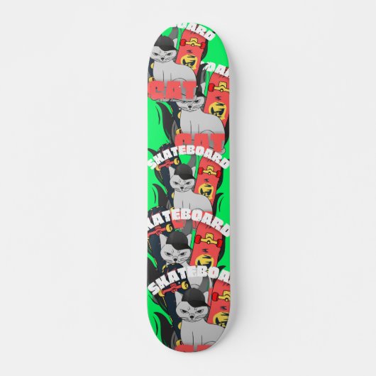 retro simpele skateboardkat persoonlijk skateboard (Voorkant)