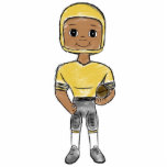 retro simpele zwarte witte football speler fotobeeldje ornament<br><div class="desc">Laat de kleine handgetekende  football speler in je team favoriete kleuren horen!</div>