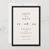 Retro Simple Black & White Wedding Sla de datum op Save The Date (Voorkant)