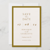 Retro Simple Black & White Wedding Sla de datum op Save The Date (Voorkant)