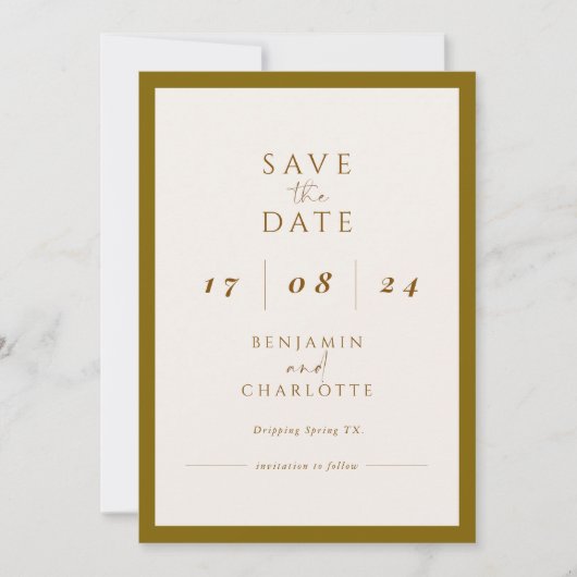 Retro Simple Black & White Wedding Sla de datum op Save The Date (Voorkant)