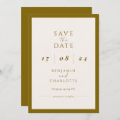 Retro Simple Black & White Wedding Sla de datum op Save The Date (Voorkant / Achterkant)