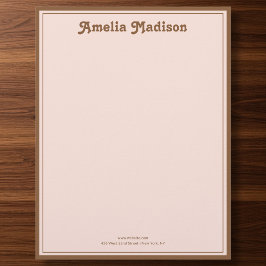 Retro Simple Blush Pink Orange Briefhoofd